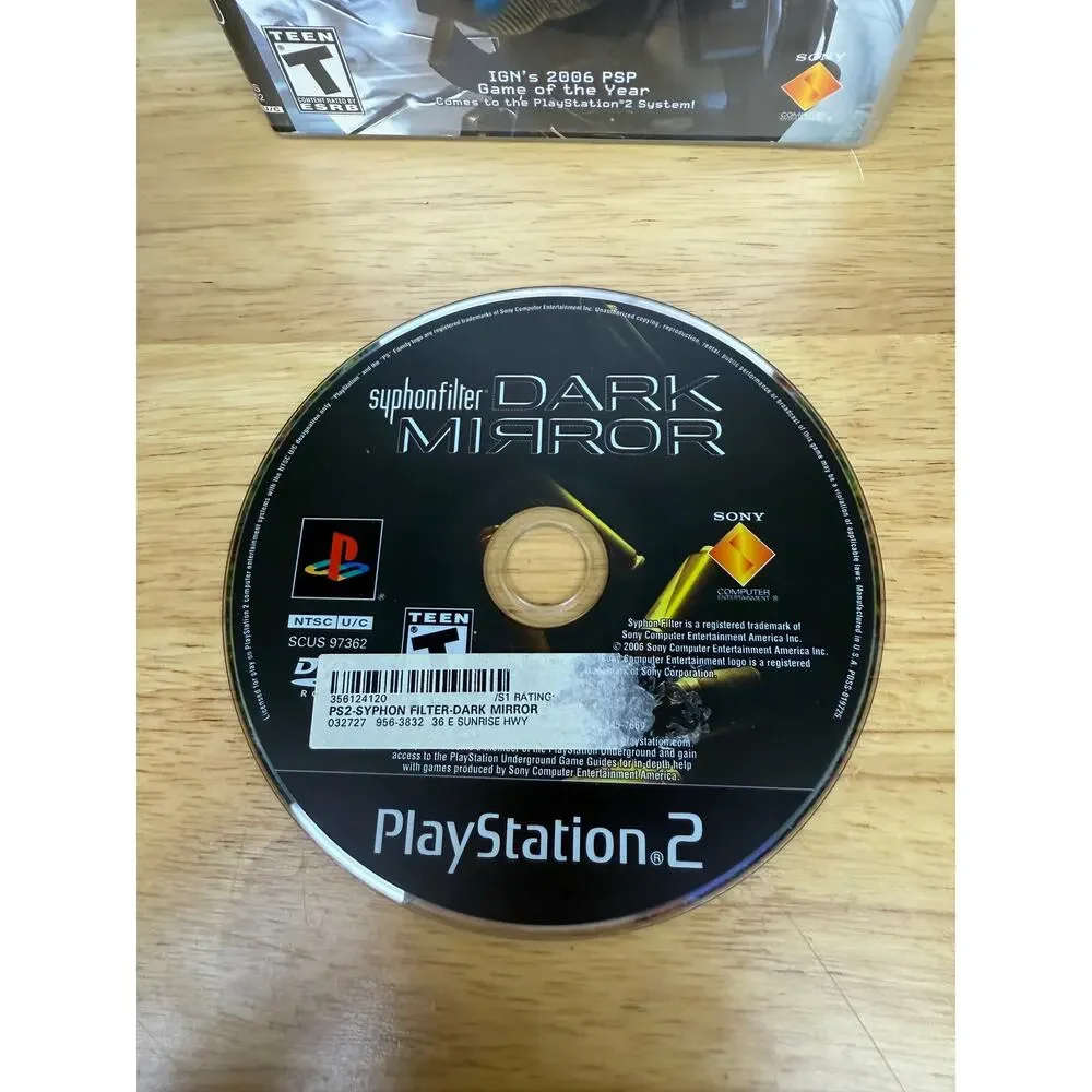 Syphon Filter Dark Mirror Playstation 2 PS2 Game 2006 No Manual‎ (TESTED) Sony